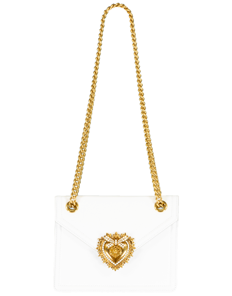 DOLCE & GABBANA-White Devotion Envelope Crossbody-WHITE