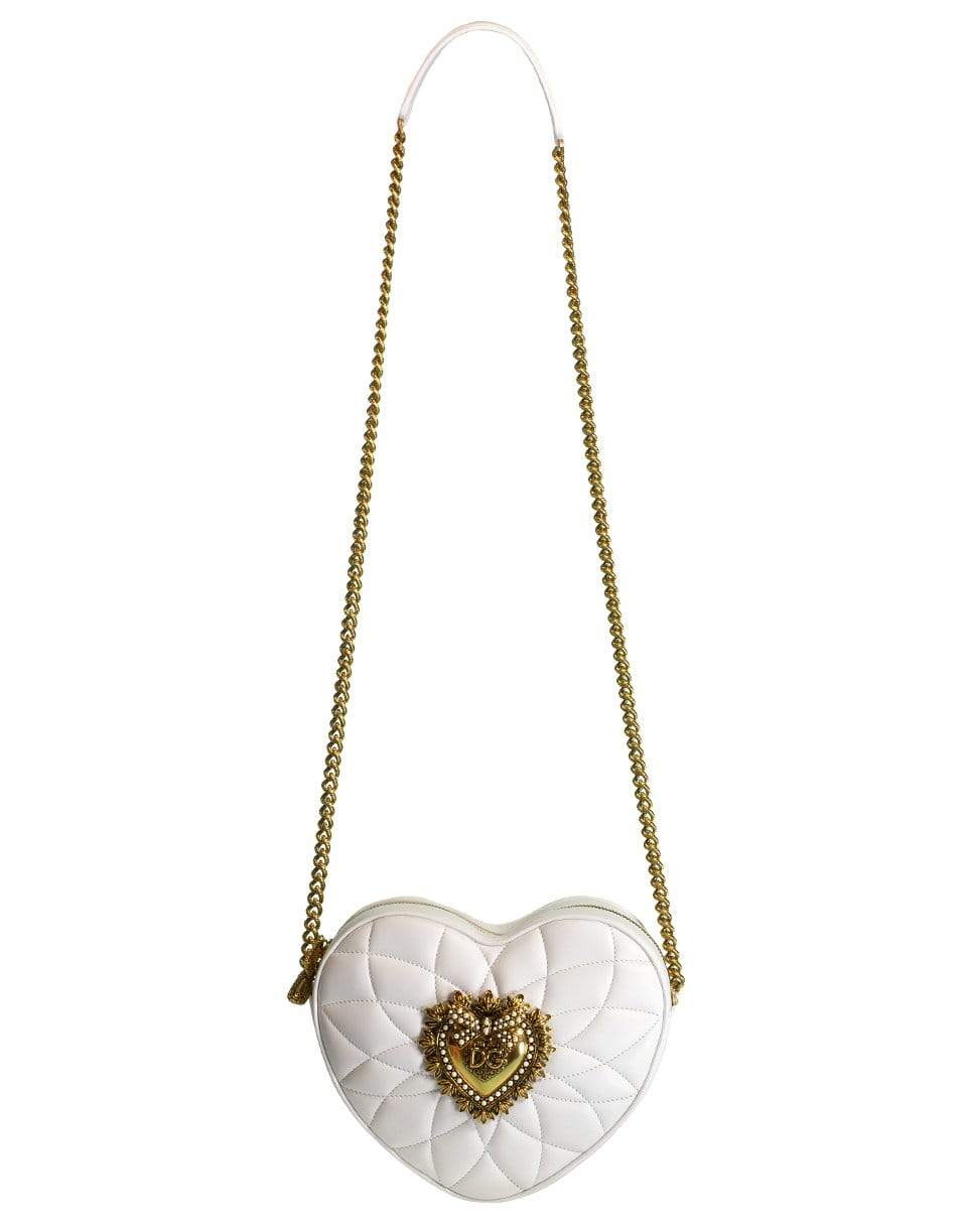 DOLCE & GABBANA-White Devotion Heart Crossbody Bag-WHITE
