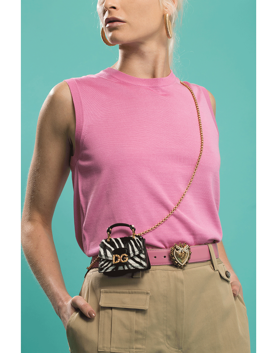 DOLCE & GABBANA-D&G Crossbody Microbag-WHT/BLK