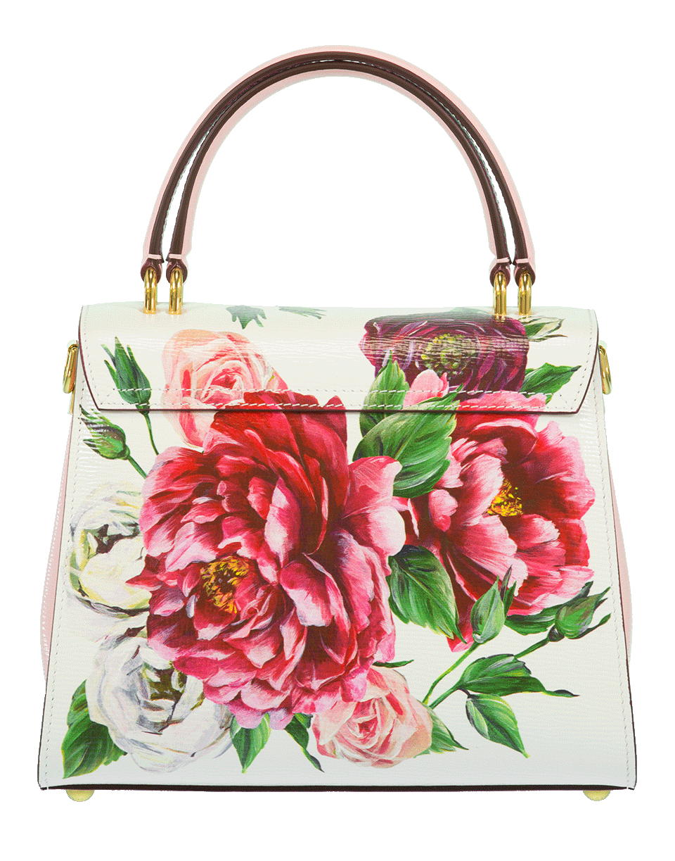 DOLCE & GABBANA-Rose Print Bag-WHT/PNK