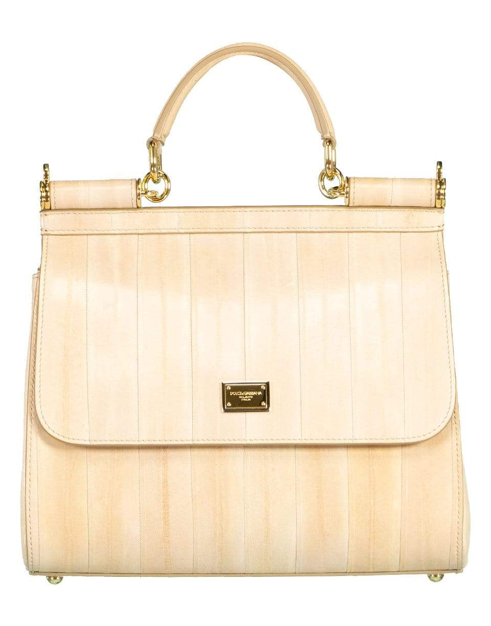 DOLCE & GABBANA-Beige Sicily Top Handle Bag-BEIGE