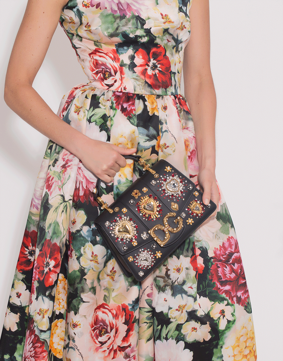 DOLCE & GABBANA-DG Amore Top Handle Bag-BLACK