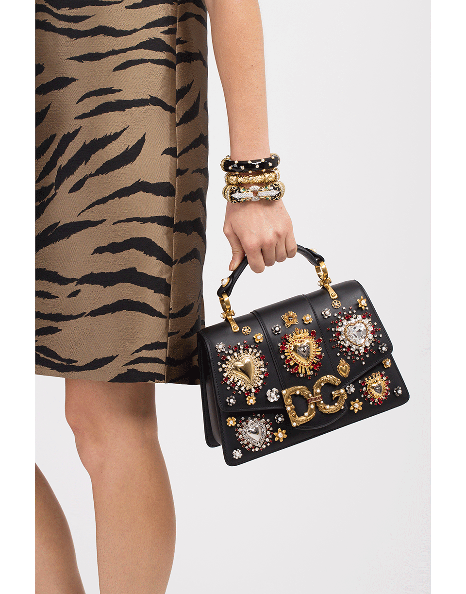 DOLCE & GABBANA-DG Amore Top Handle Bag-BLACK