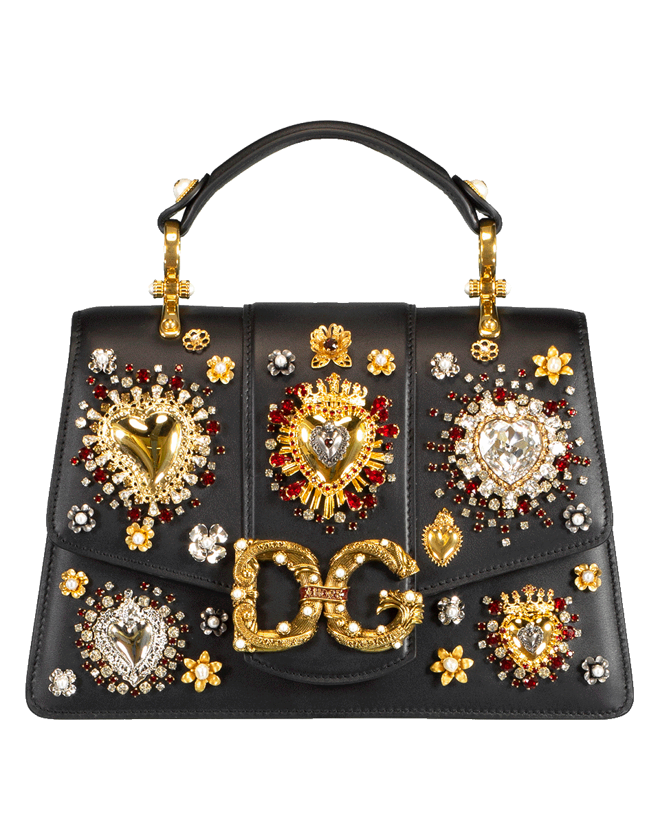 DOLCE & GABBANA-DG Amore Top Handle Bag-BLACK