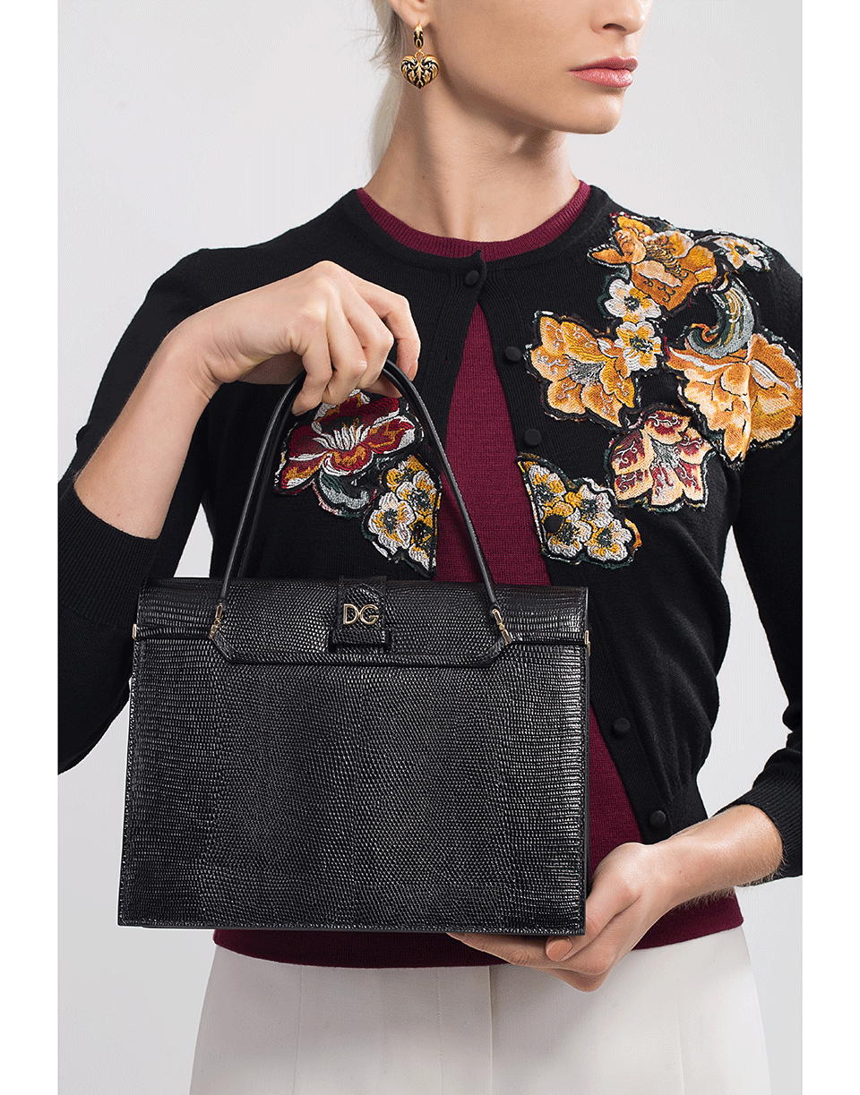 DOLCE & GABBANA-Ingrid Top Handle Shoulder Bag-BLACK
