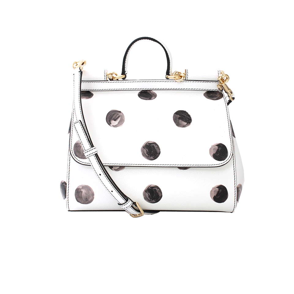 DOLCE & GABBANA-Miss Sicily Dot Bag-BLK/WHT