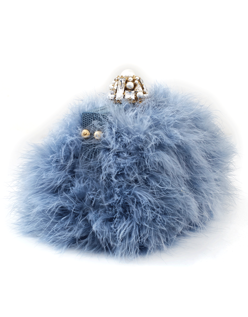 DOLCE & GABBANA-Feather Evening Bag-CERULEO