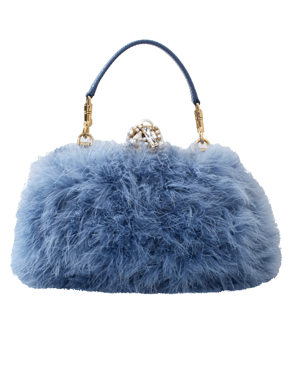 DOLCE & GABBANA-Feather Evening Bag-CERULEO