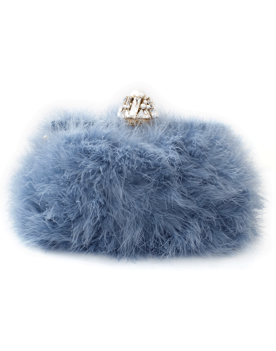 DOLCE & GABBANA-Feather Evening Bag-CERULEO
