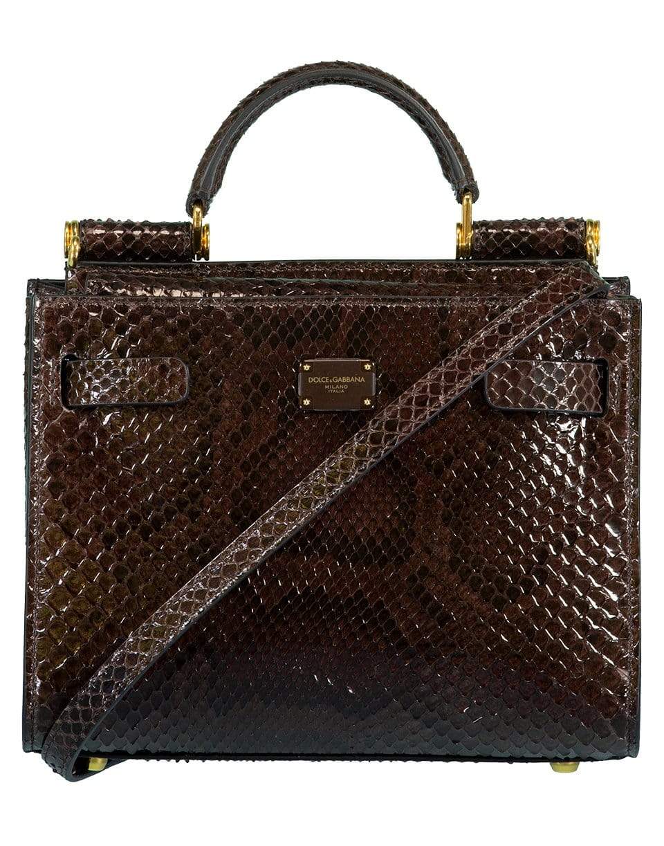 DOLCE & GABBANA-Chocolate Sicily 62 Mini Top Handle Bag-CHOCOLAT