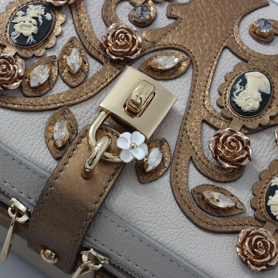 DOLCE & GABBANA-Cameo Box Bag-ECRU