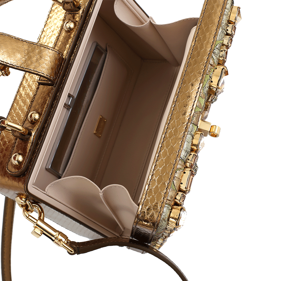 DOLCE & GABBANA-Gold Embroidered Bag-GOLD