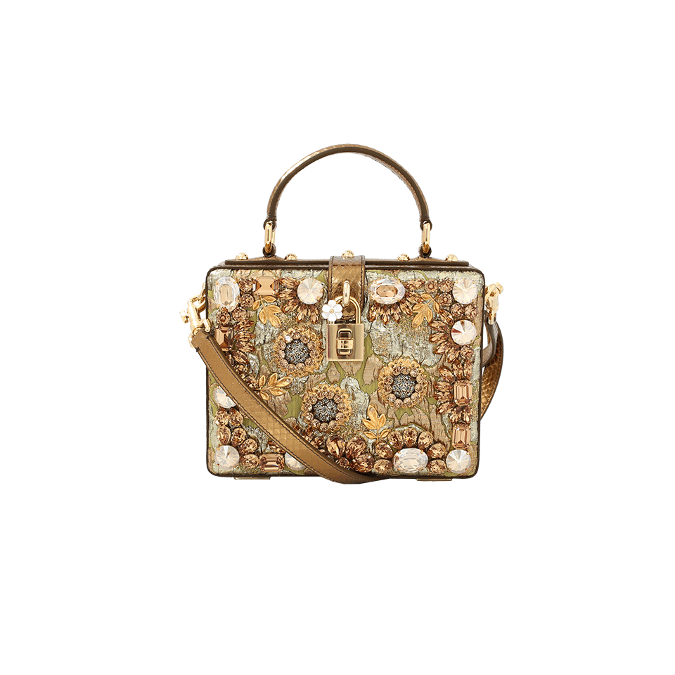 DOLCE & GABBANA-Gold Embroidered Bag-GOLD