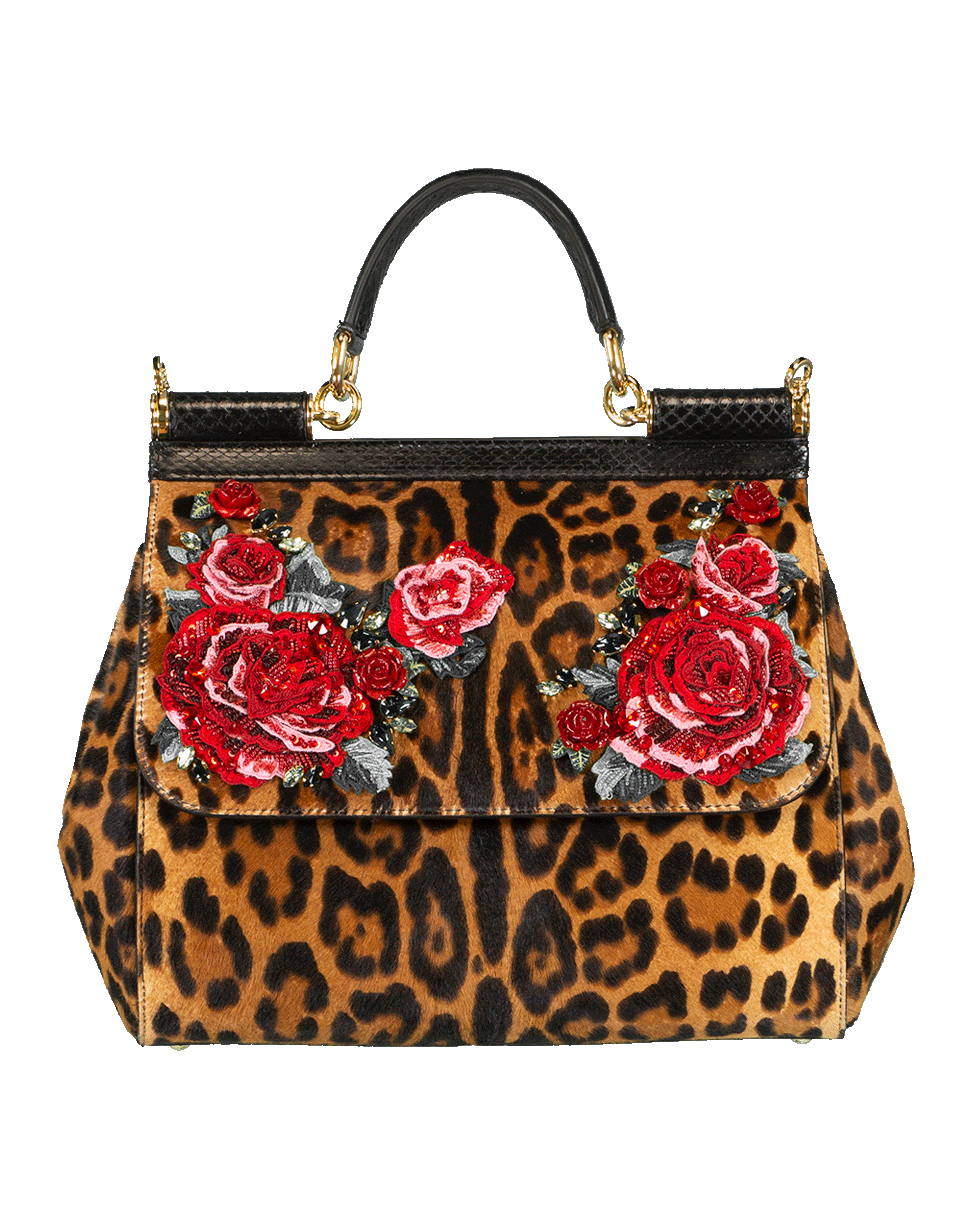 DOLCE & GABBANA-Sicily Medium Top Handle Bag-LEOPARD