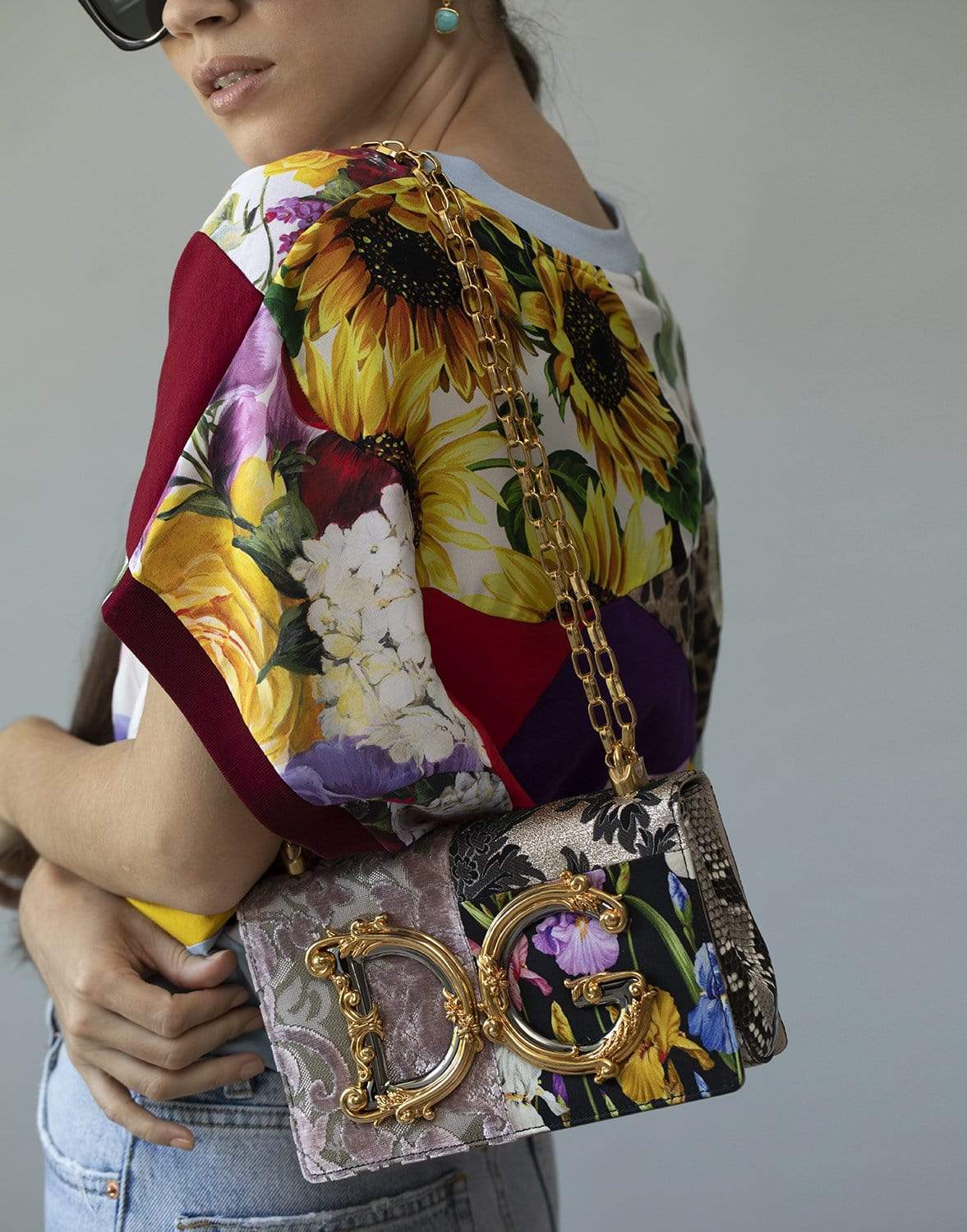 DOLCE & GABBANA-DG Girls Cross-Body Patchwork Bag-MULTI