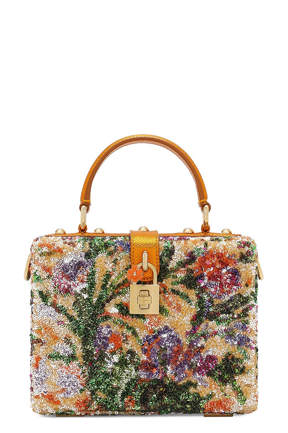 DOLCE & GABBANA-Beaded Floral Hard Box Bag-MULTI