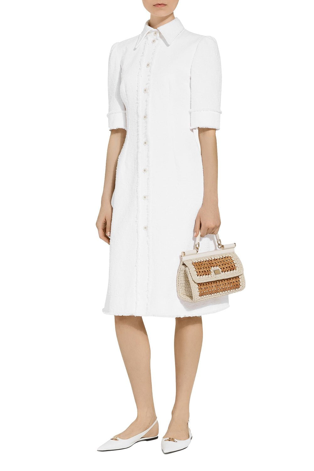 DOLCE & GABBANA-Elongated Sicily Bag - Straw Beige-NAT/AVOR