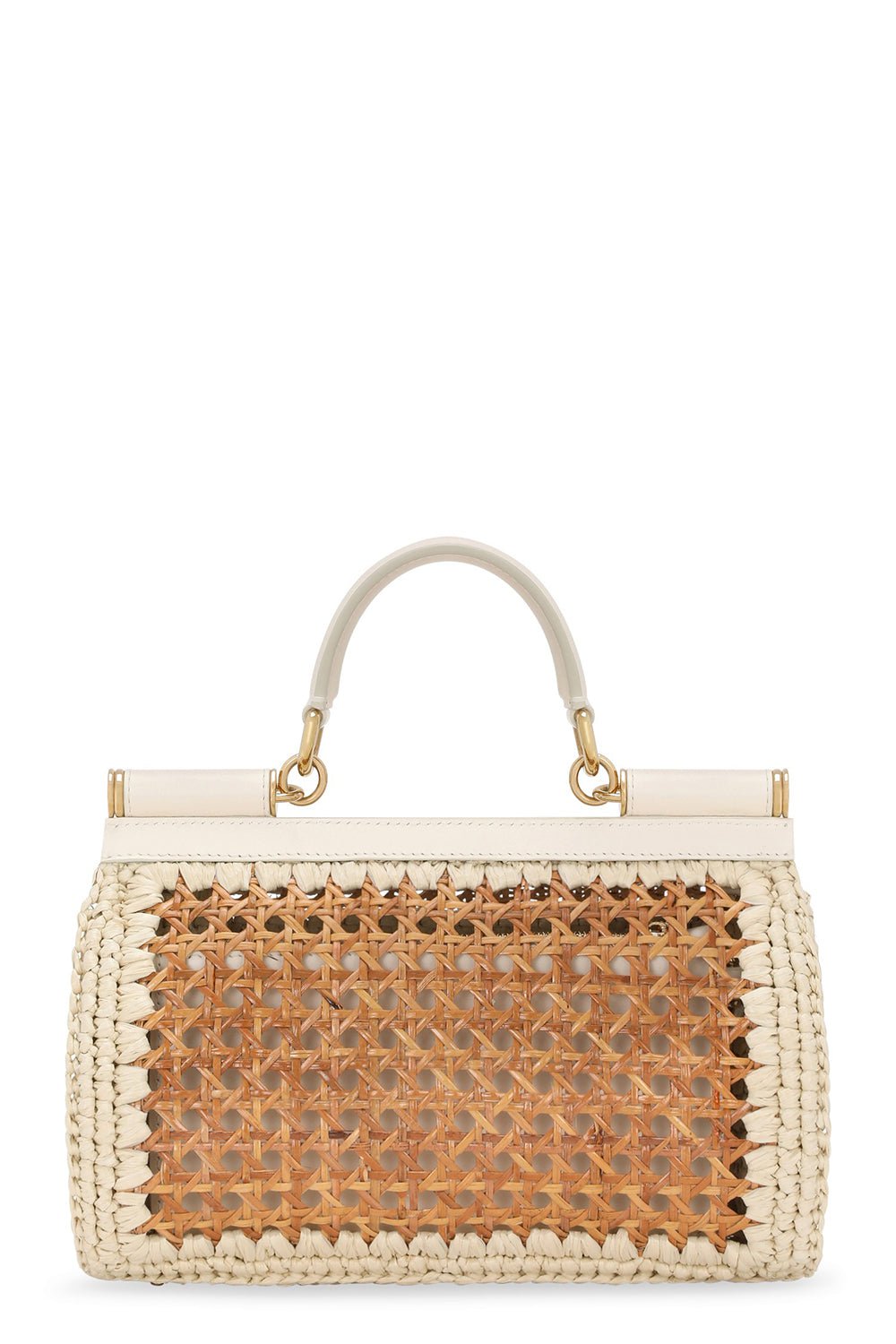DOLCE & GABBANA-Elongated Sicily Bag - Straw Beige-NAT/AVOR