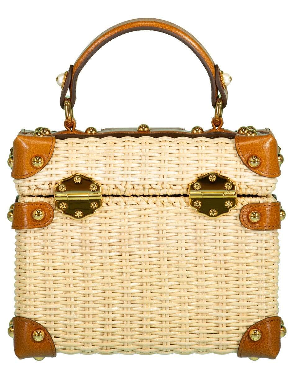 DOLCE & GABBANA-Natural D&G Wicker Amore Box Bag-NATURAL