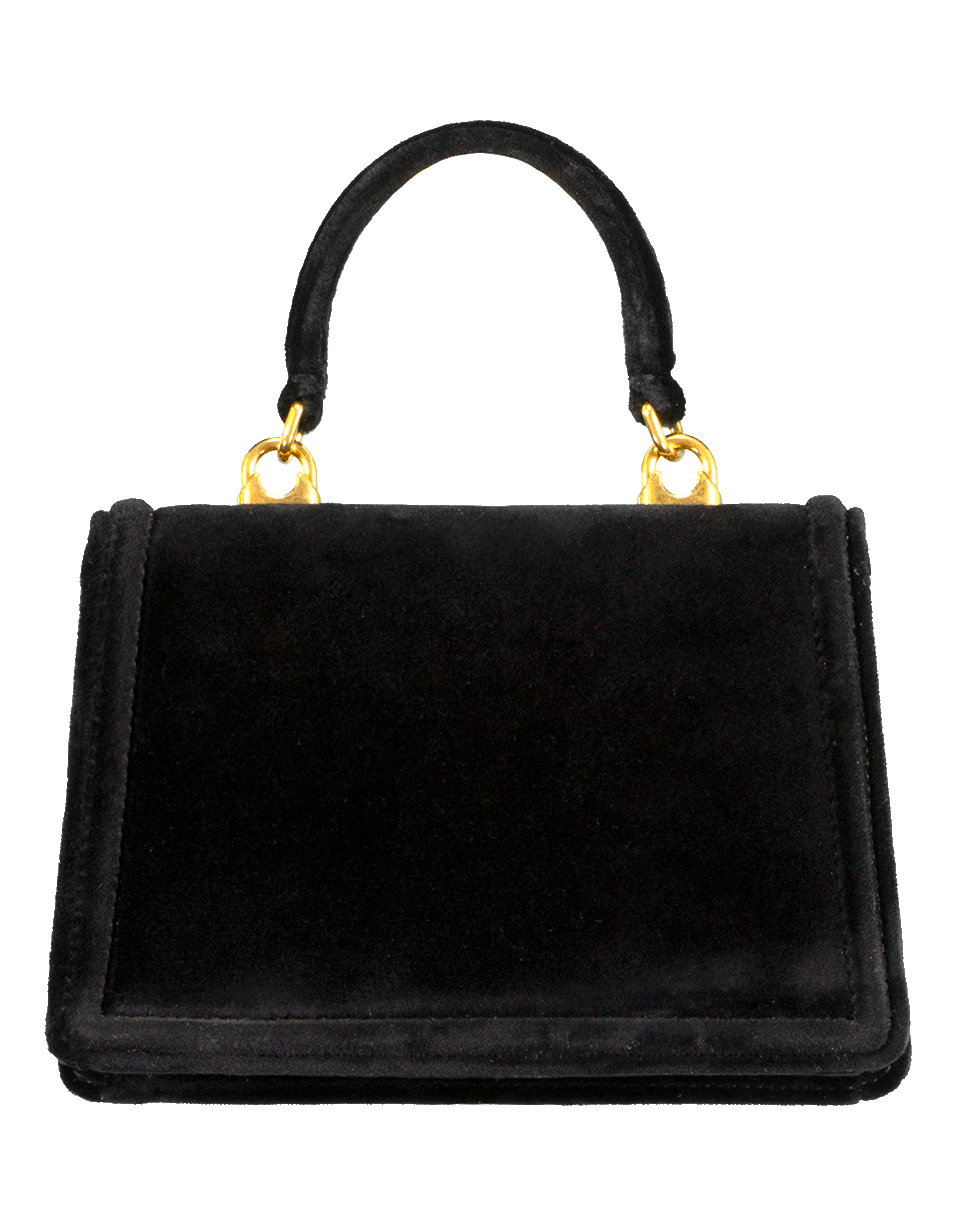 DOLCE & GABBANA-Nero Devotion Top Handle Velvet Bag-NERO
