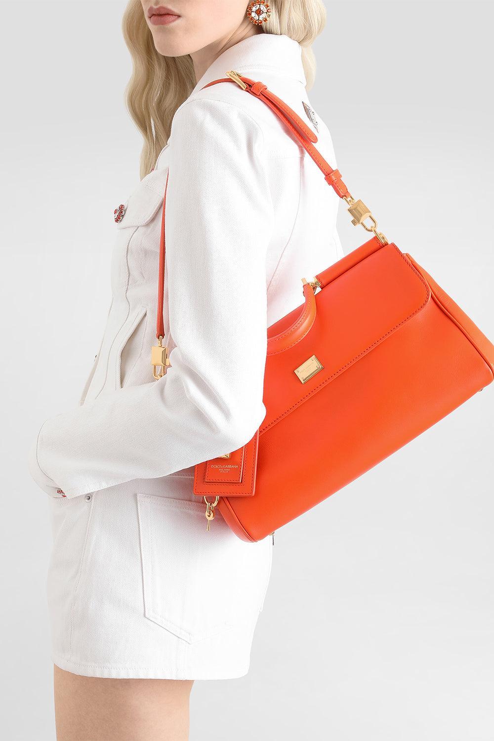 Small My Sicily Bag - Orange-ORANGE-HANDBAGTOP HANDLE-DOLCE & GABBANA