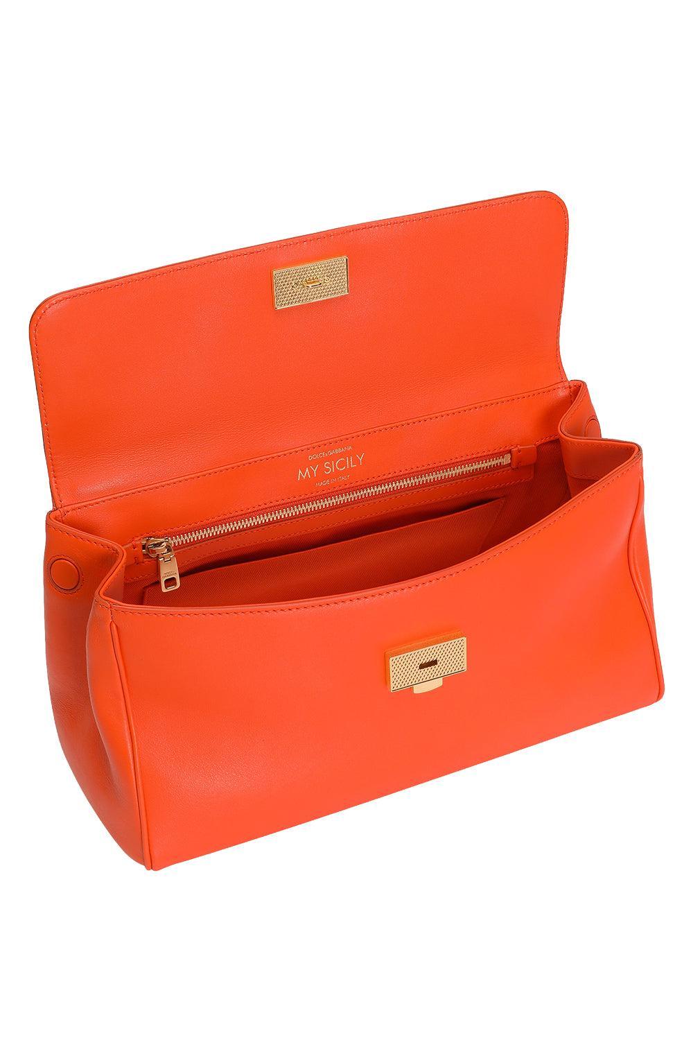 Small My Sicily Bag - Orange-ORANGE-HANDBAGTOP HANDLE-DOLCE & GABBANA