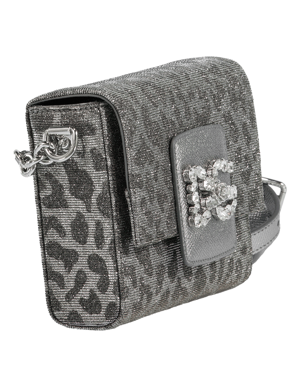 DOLCE & GABBANA-Glitter Leopard Box Bag-ORO