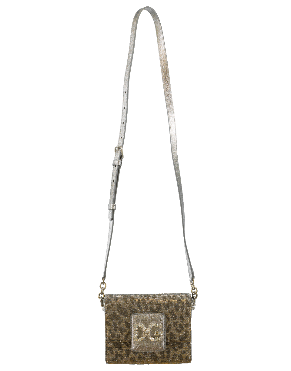 DOLCE & GABBANA-Glitter Leopard Box Bag-ORO