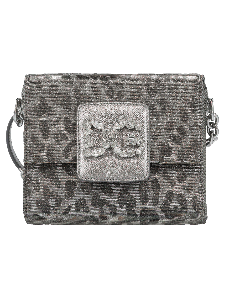 DOLCE & GABBANA-Glitter Leopard Box Bag-ORO