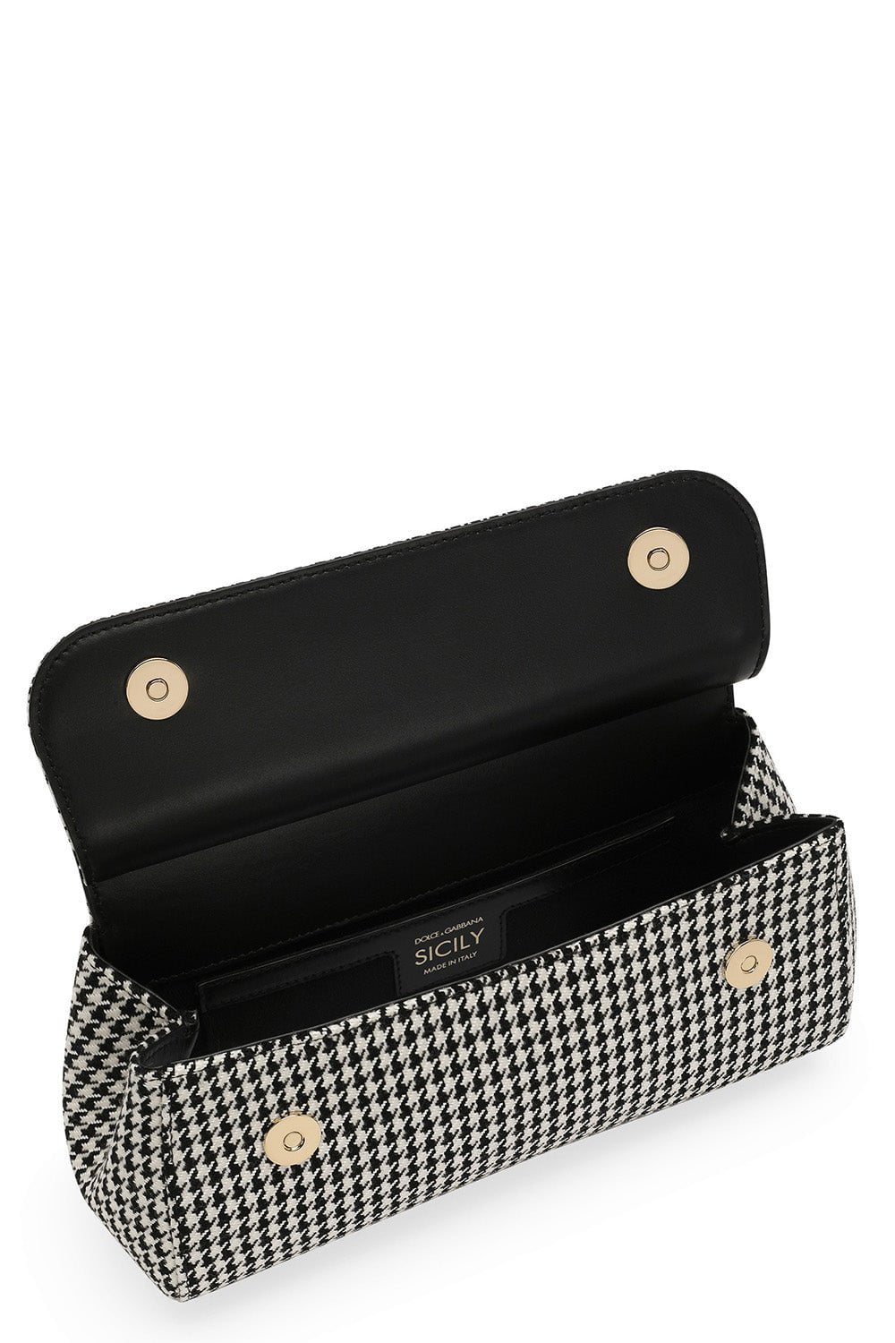 DOLCE & GABBANA-Elongated Sicily Bag - Houndstooth-PIEDPOUL