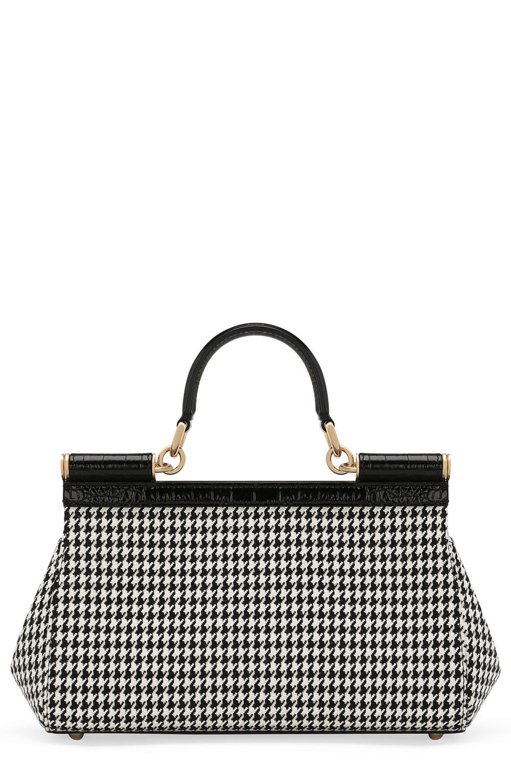 DOLCE & GABBANA-Elongated Sicily Bag - Houndstooth-PIEDPOUL