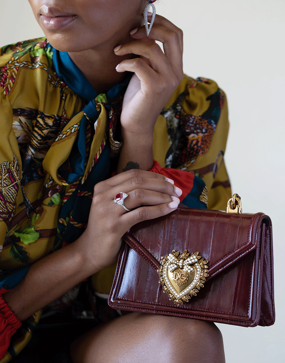 DOLCE & GABBANA-Mini Devotion Top Handle Bag-RED