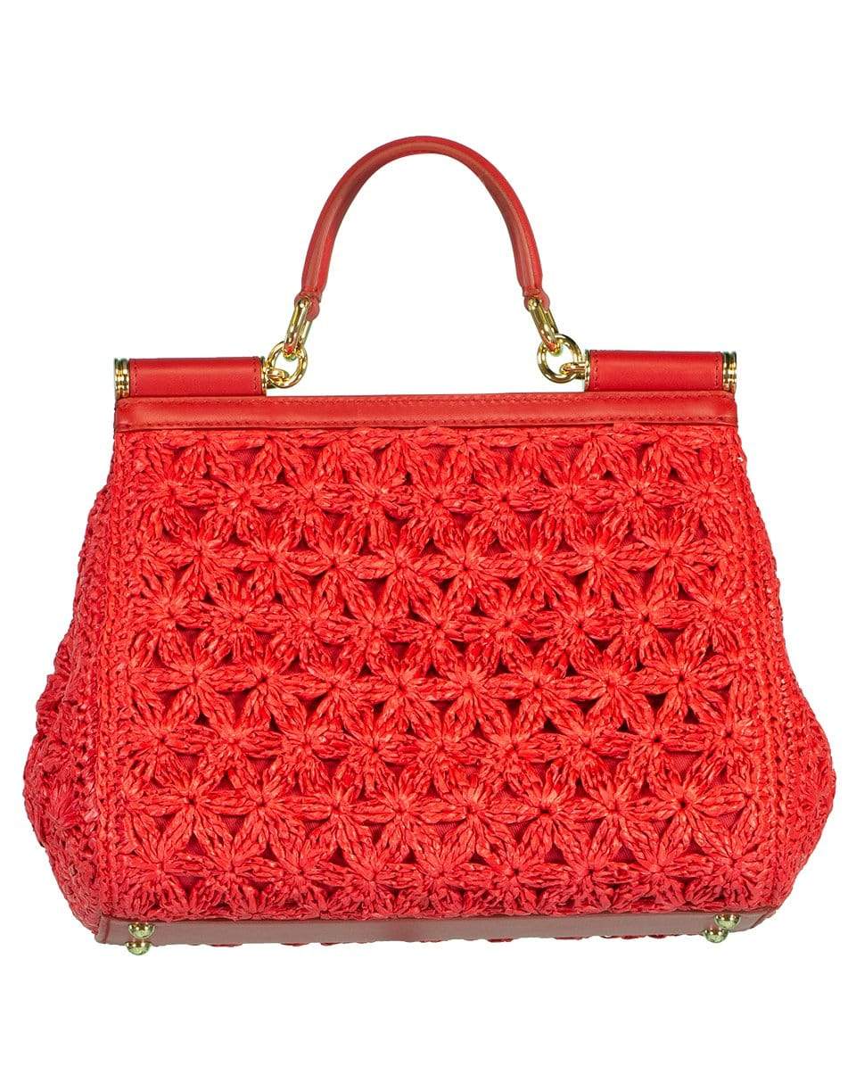 DOLCE & GABBANA-Sicily Matelasse Top Handle Handbag-RED