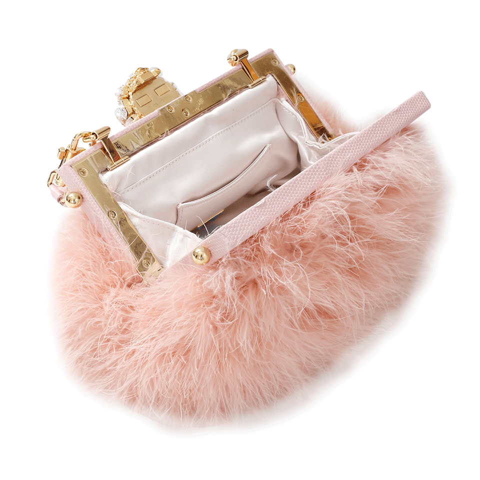 DOLCE & GABBANA-Feather Evening Bag-ROSA