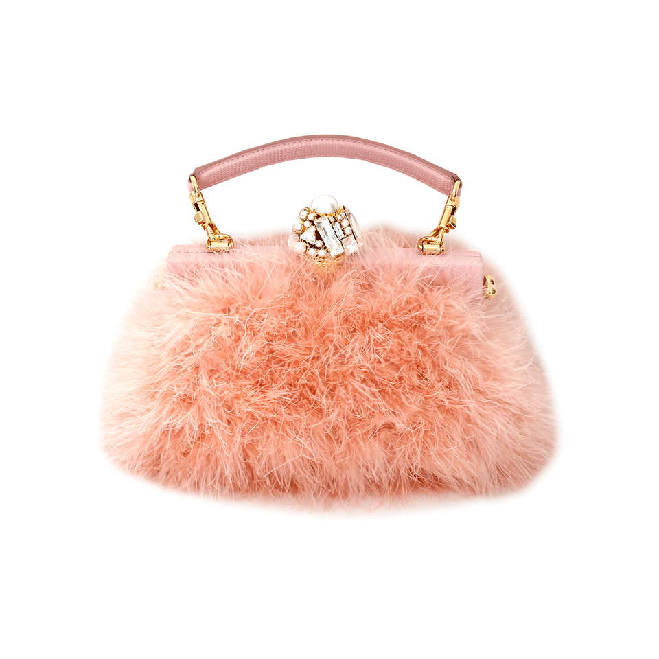 DOLCE & GABBANA-Feather Evening Bag-ROSA
