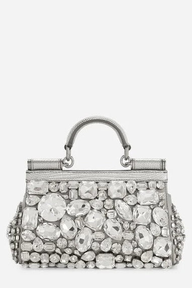 DOLCE & GABBANA-Small Sicily Bag - Silver-SILVER