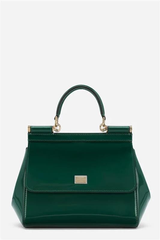 DOLCE & GABBANA-Patent Leather Sicily Bag-VERDE