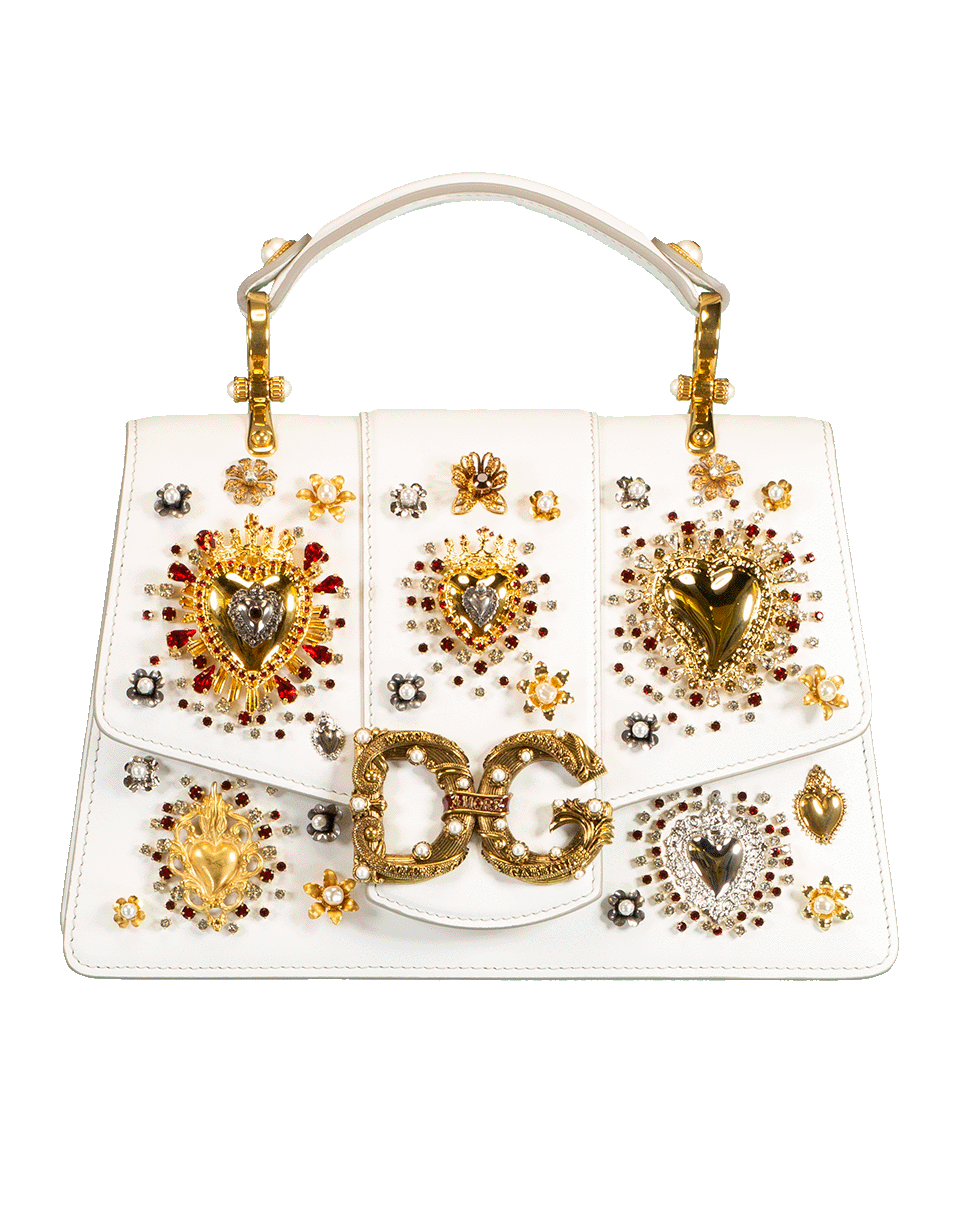 DOLCE & GABBANA-DG Amore Top Handle Bag-WHITE