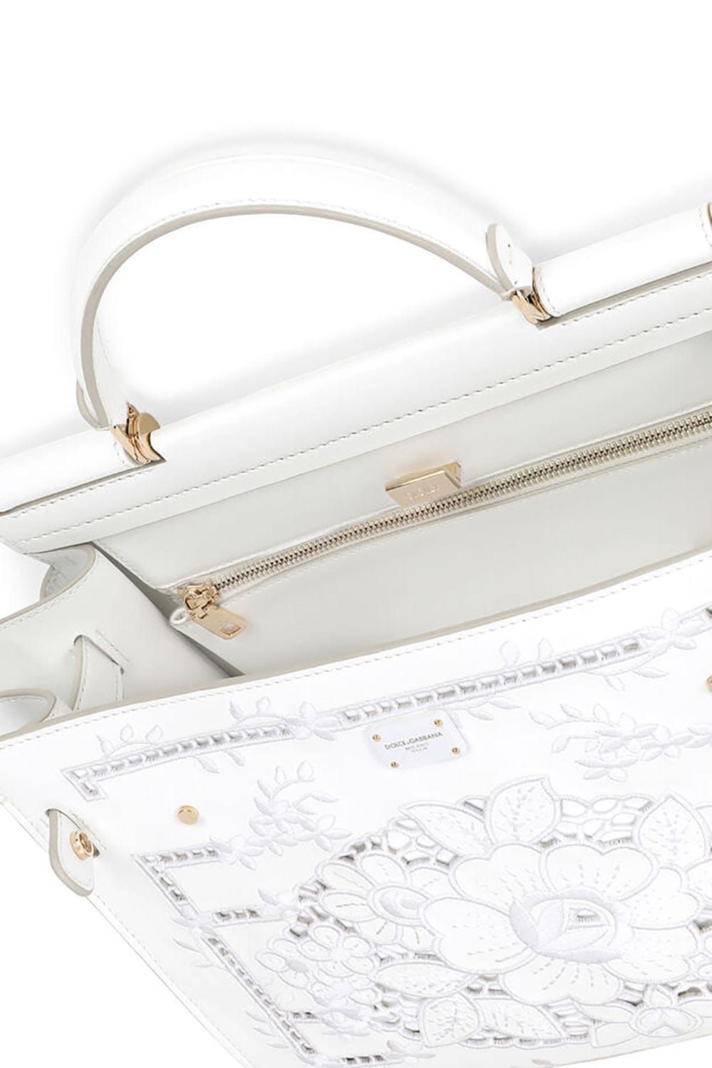 DOLCE & GABBANA-Medium Sicily Soft Handbag-WHITE