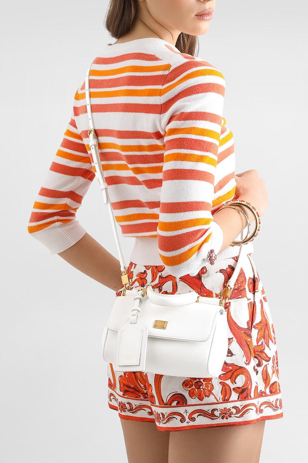 Mini My Sicily Bag - Natural White-WHITE-HANDBAGTOP HANDLE-DOLCE & GABBANA
