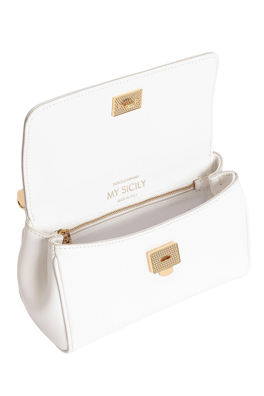 Mini My Sicily Bag - Natural White-WHITE-HANDBAGTOP HANDLE-DOLCE & GABBANA