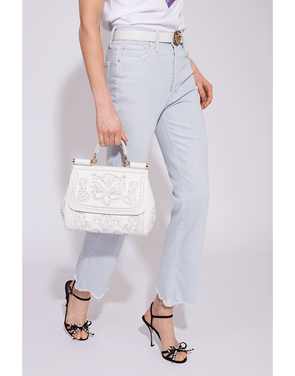 DOLCE & GABBANA-Sicily Medium Top Handle Bag-WHITE