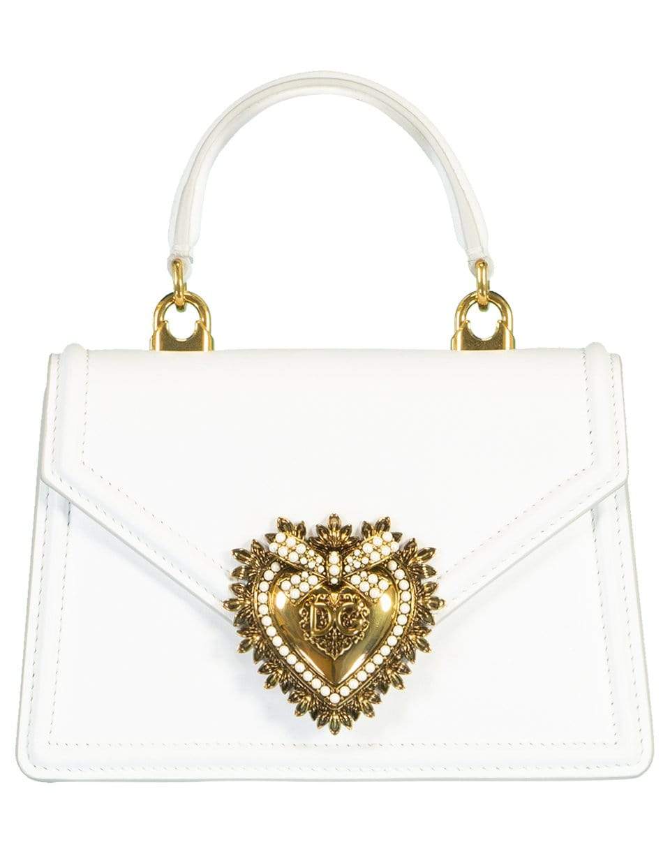 DOLCE & GABBANA-Small Smooth Calfskin Devotion Bag-WHITE