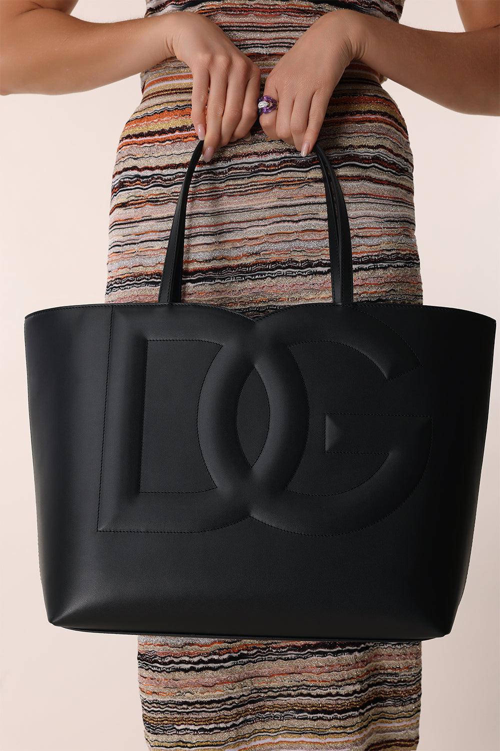 Large DG Logo Tote - Black-BLACK-O/S-HANDBAGTOTES-DOLCE & GABBANA