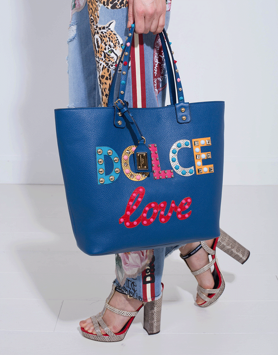 DOLCE & GABBANA-Dolce Logo Tote-BLUE