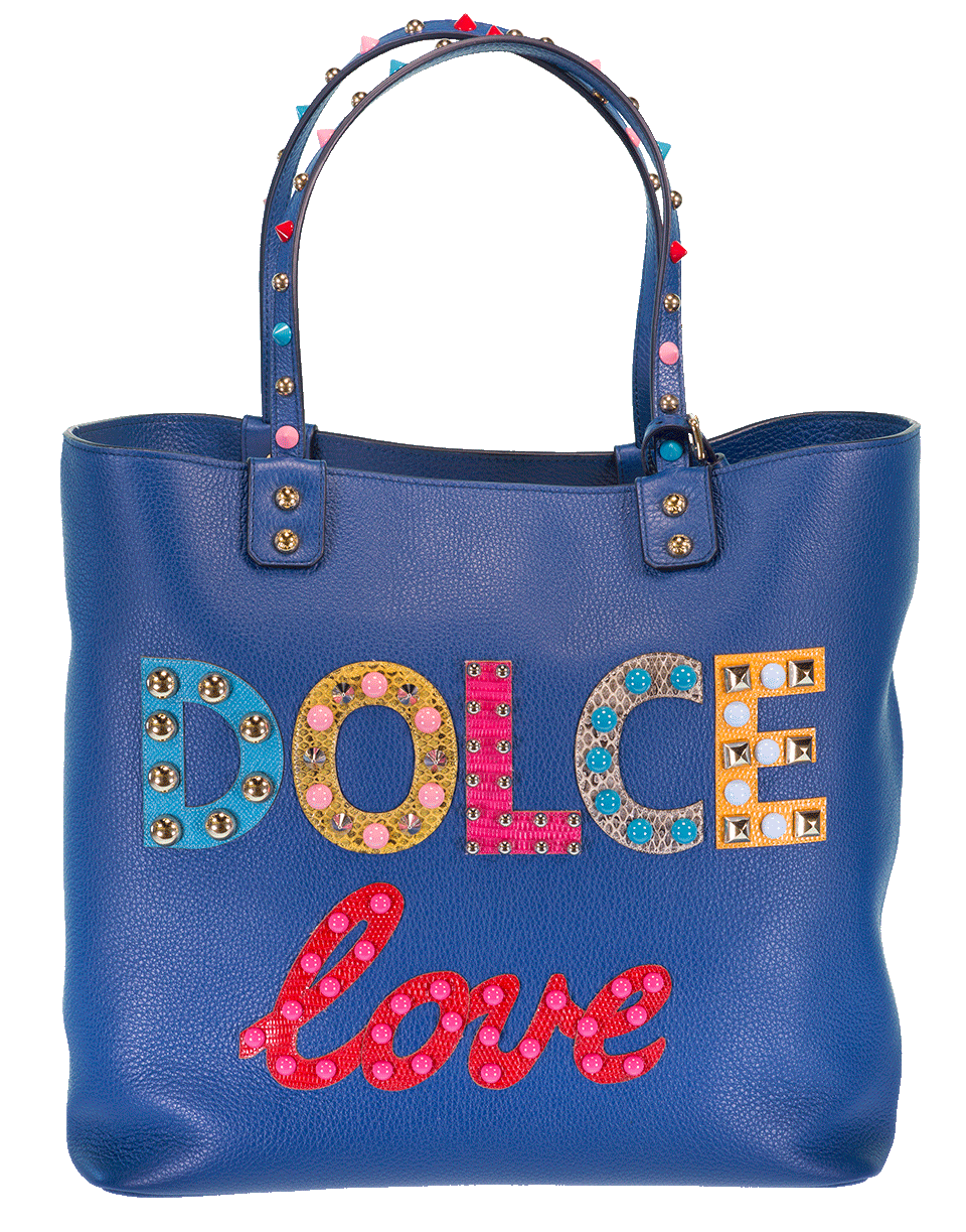 DOLCE & GABBANA-Dolce Logo Tote-BLUE