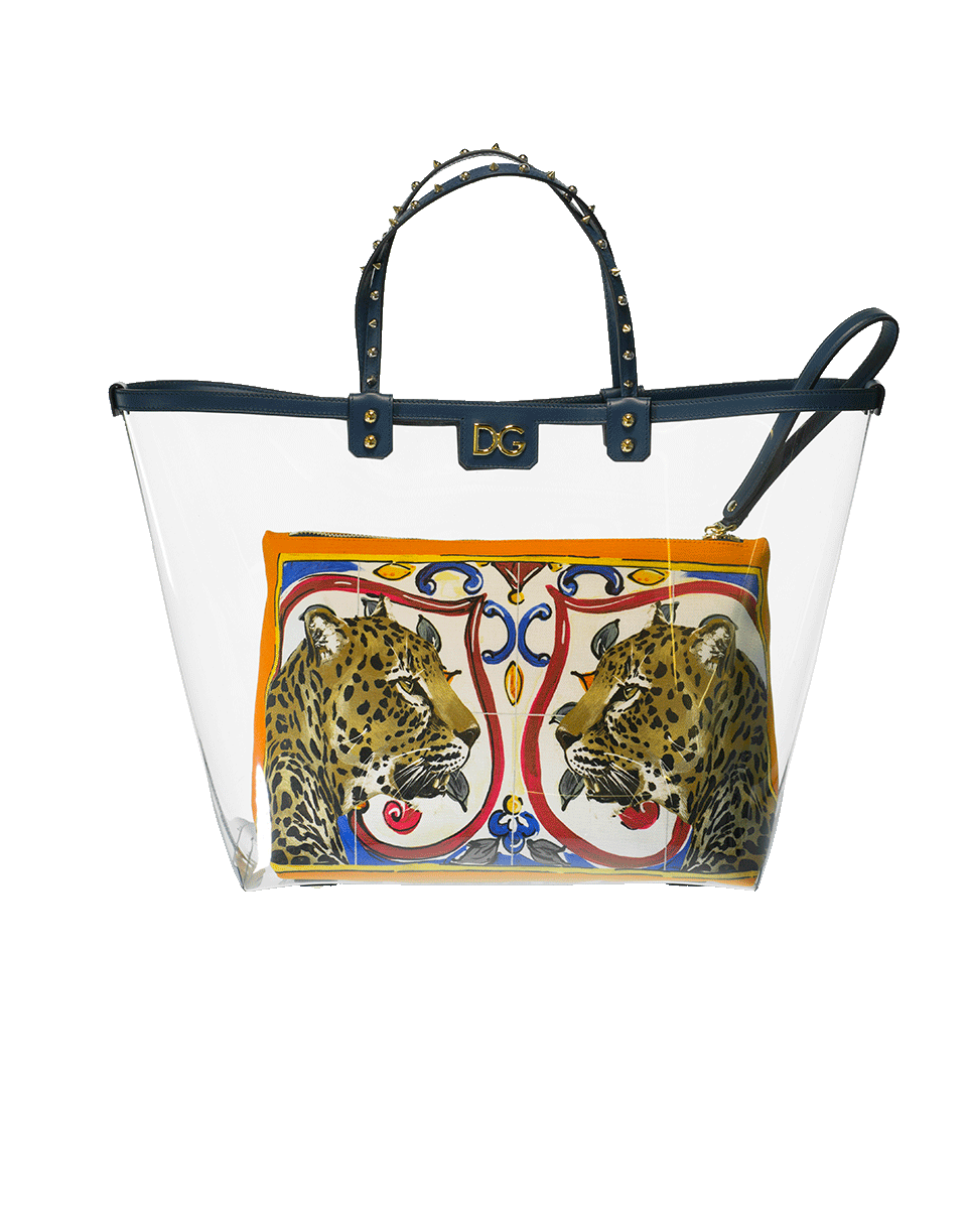DOLCE & GABBANA-Clear Tote With Print-MAIOLICA