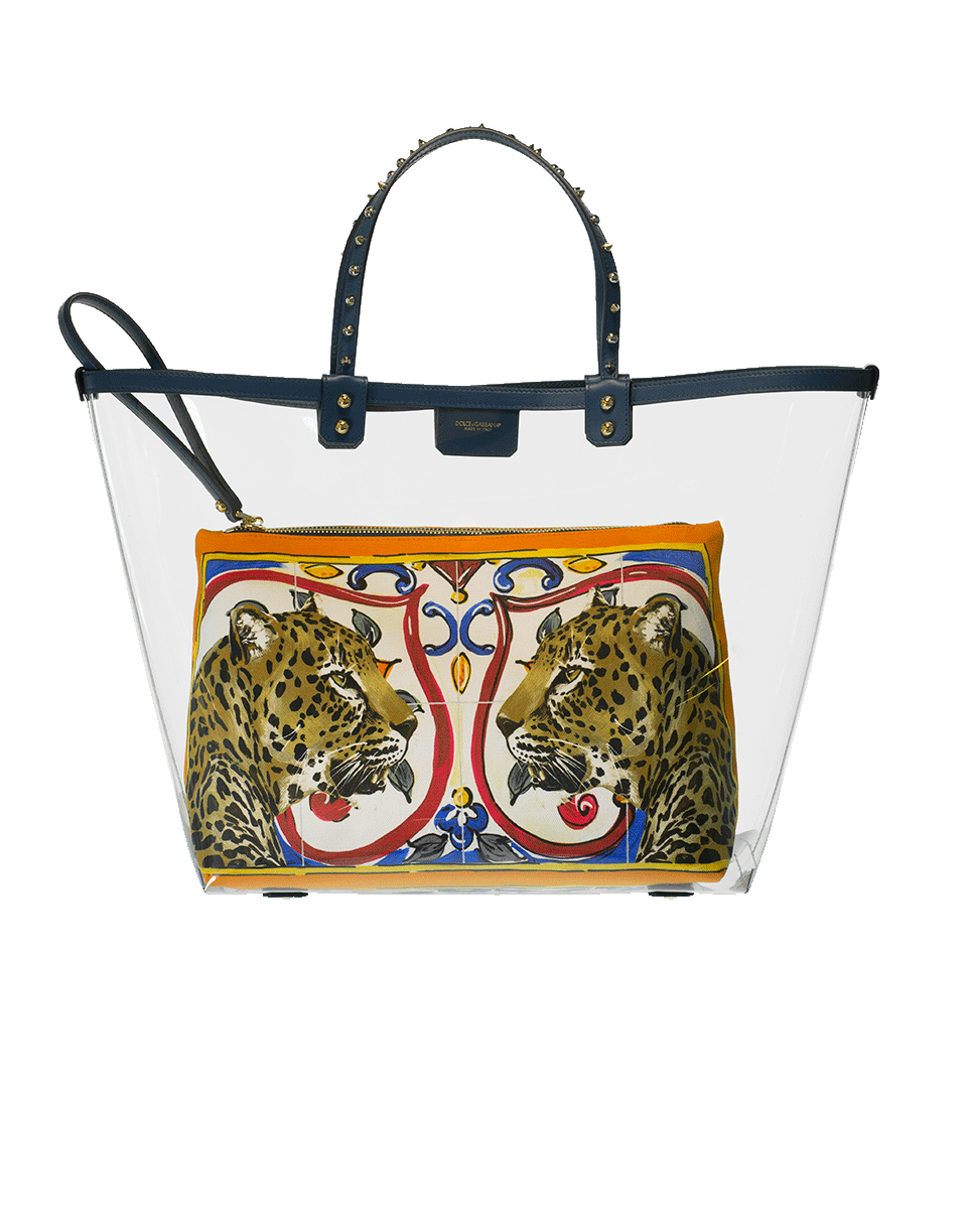 DOLCE & GABBANA-Clear Tote With Print-MAIOLICA