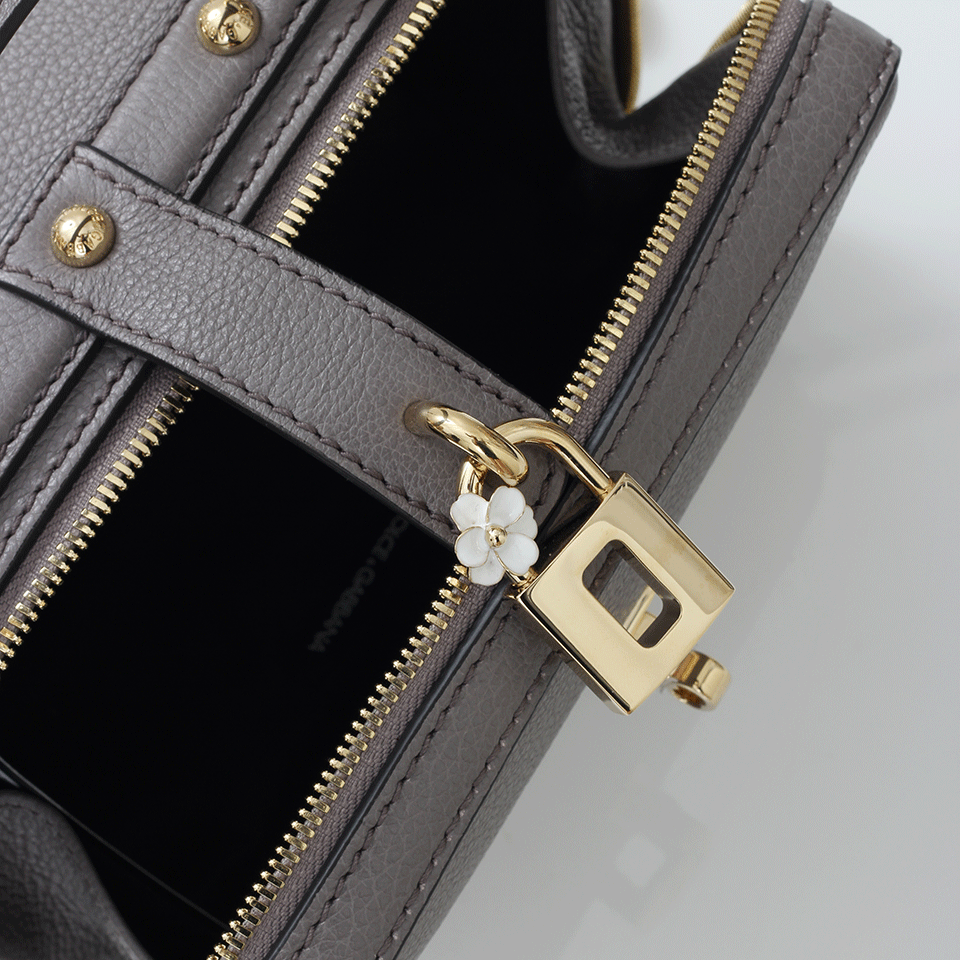 DOLCE & GABBANA-Leather Dolce Box Bag-TORTORA