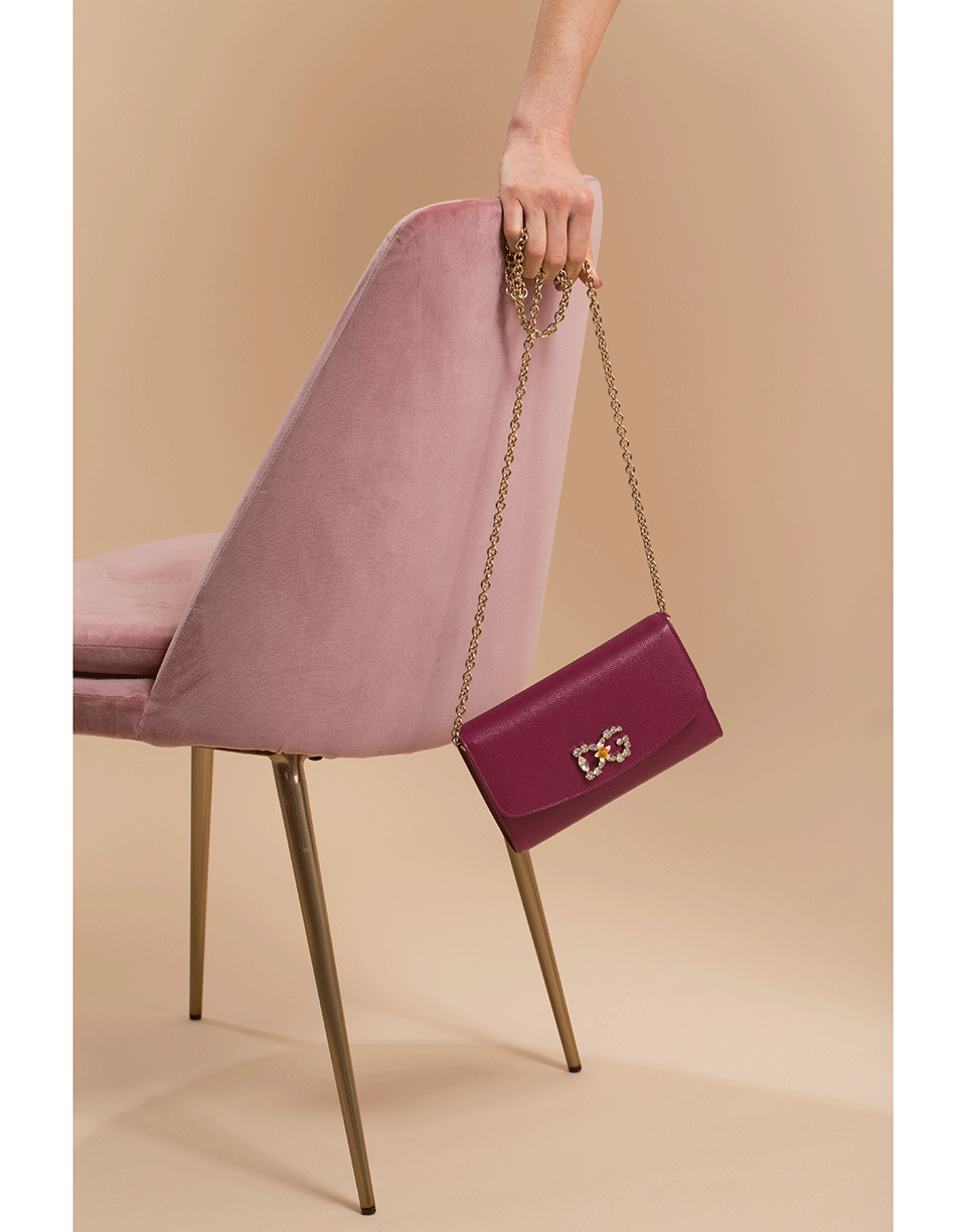 DOLCE & GABBANA-Pink DG Girl Crossbody Wallet-B PINK